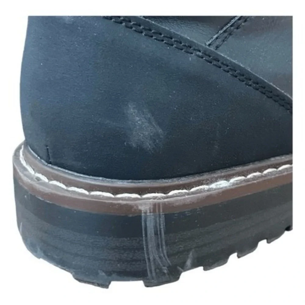 Sonoma‎ Goods For Life Garner Boots Black Faux Leather Lug Sole 8.5